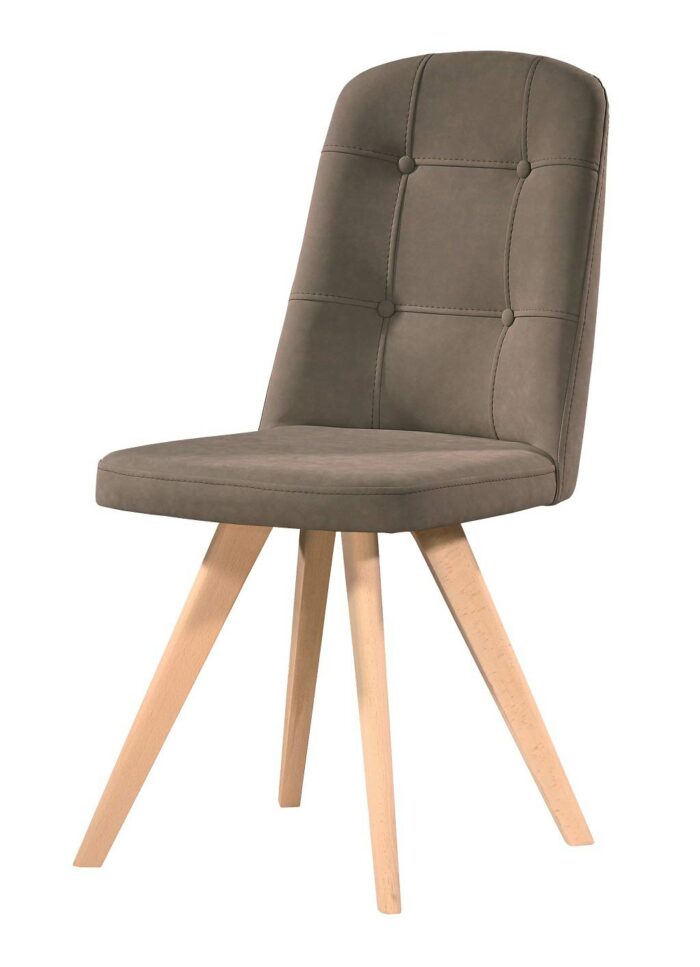 Καρέκλα Τραπεζαρίας MELODY - με ύφασμα χρώματος Moka και ξύλινα πόδια